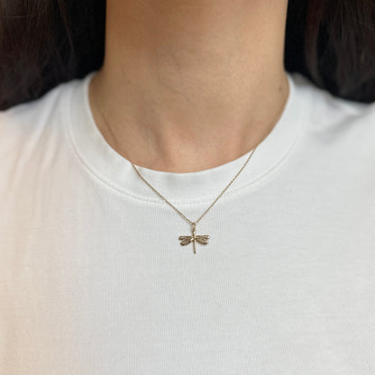 14KT Yellow Gold Dragonfly Pendant Charm