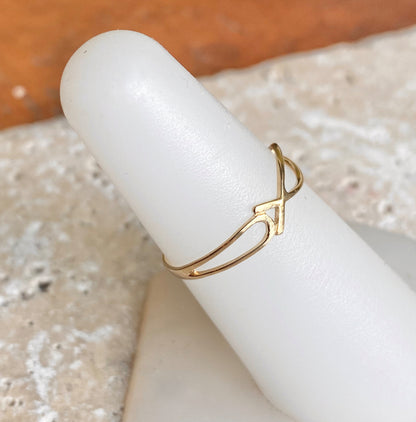 14KT Yellow Gold Open Work Ichthus Band Ring