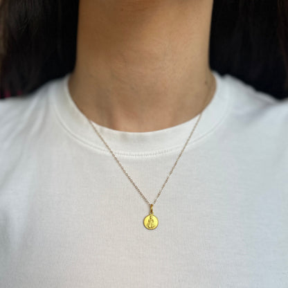 18KT Yellow Gold Matte Child of Prague Pendant Charm 10mm