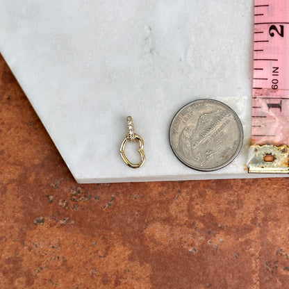 14KT Yellow Gold Diamond Heart Push-In Charm Holder / Clasp - LSJ