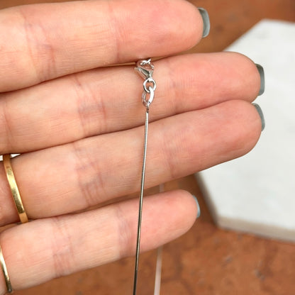 14KT White Gold Rounded 1mm Omega Collar Necklace