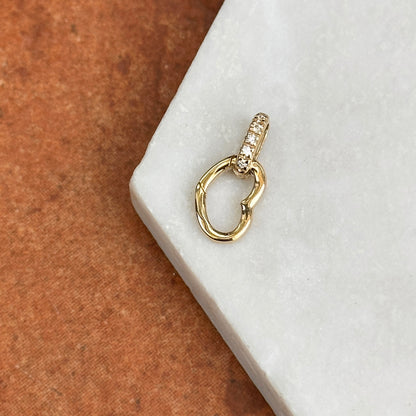14KT Yellow Gold Diamond Heart Push-In Charm Holder / Clasp - LSJ