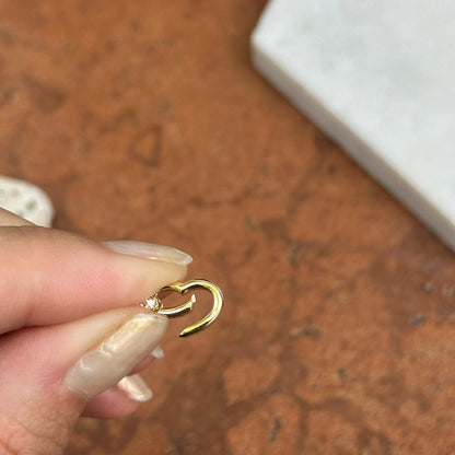 14KT Yellow Gold Diamond Heart Push-In Charm Holder / Clasp - LSJ