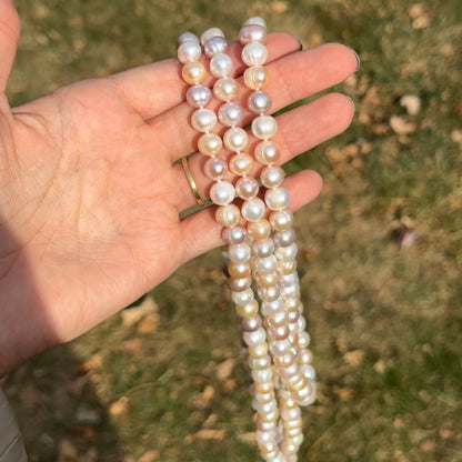 Estate Multi-Colored Freshwater Pearl Long Strand Necklace