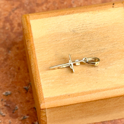 10KT Yellow Gold 2D Crucifix Cross Pendant Charm 16mm