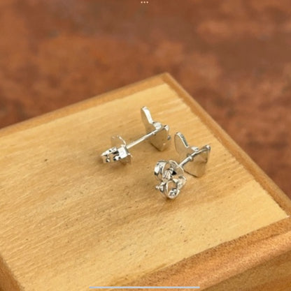 Sterling Silver French Bulldog Dog Head Post Stud Earrings