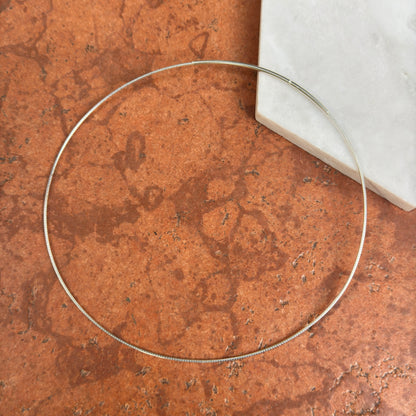 Sterling Silver 1.25mm Omega Collar Necklace 16"