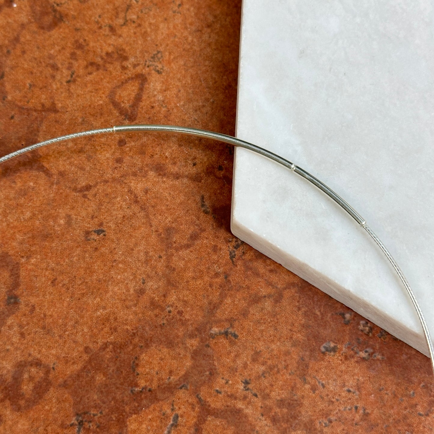 Sterling Silver 1.25mm Omega Collar Necklace 16"