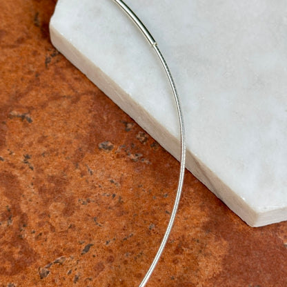 Sterling Silver 1.25mm Omega Collar Necklace 16"