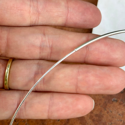 Sterling Silver 1.25mm Omega Collar Necklace 16"