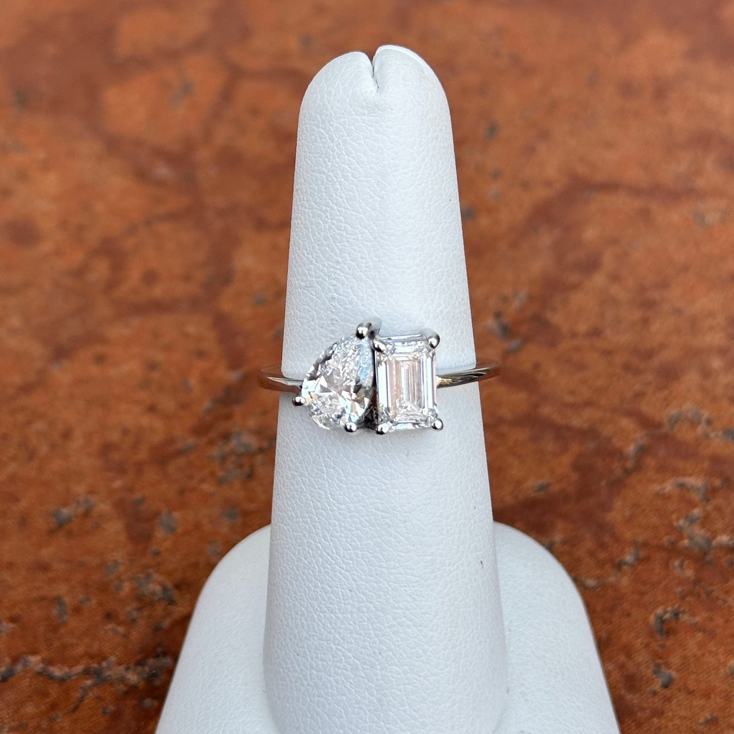 14KT White Gold Lab Diamond Toi et Moi Ring