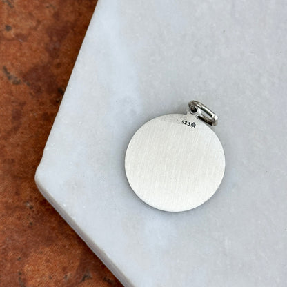 Sterling Silver St Christopher Round Medal Pendant 20mm