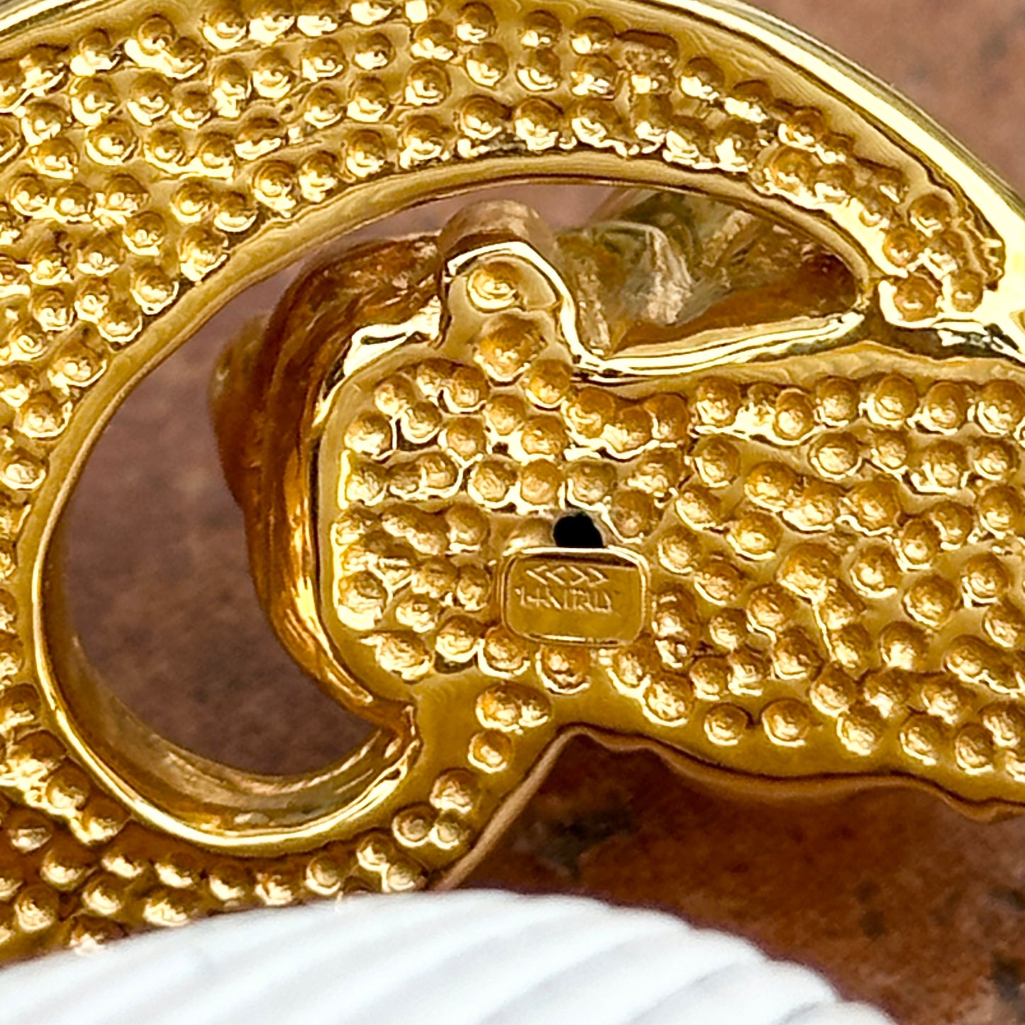 Estate 14KT Yellow Gold Large Panther Head Bangle Bracelet