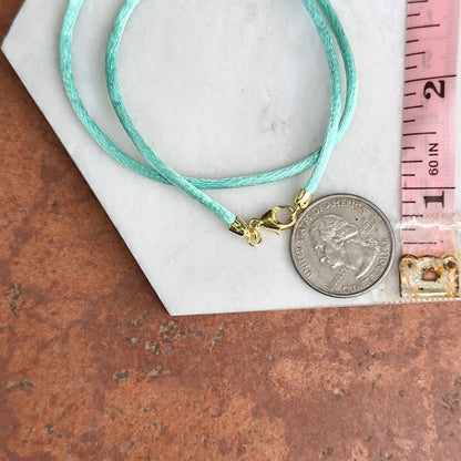 14KT Yellow Gold Turquoise 2.8mm Silk Cord Necklace