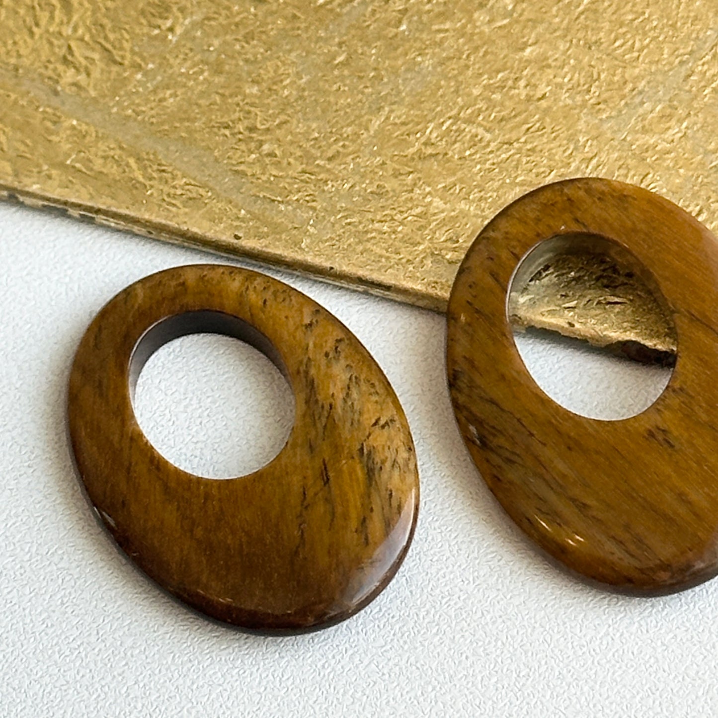 Estate Tigereye Oval Earring Charms - LSJ