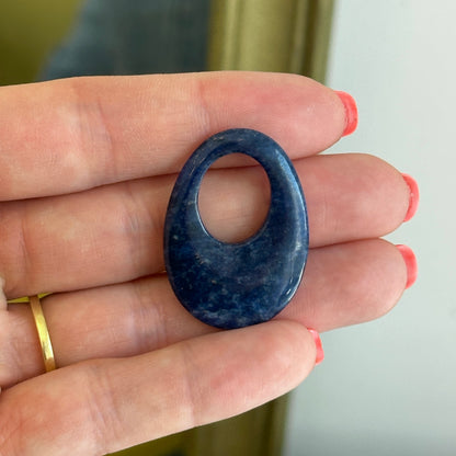 Estate Dark Blue Sodalite Oval Earring Charms PAIR