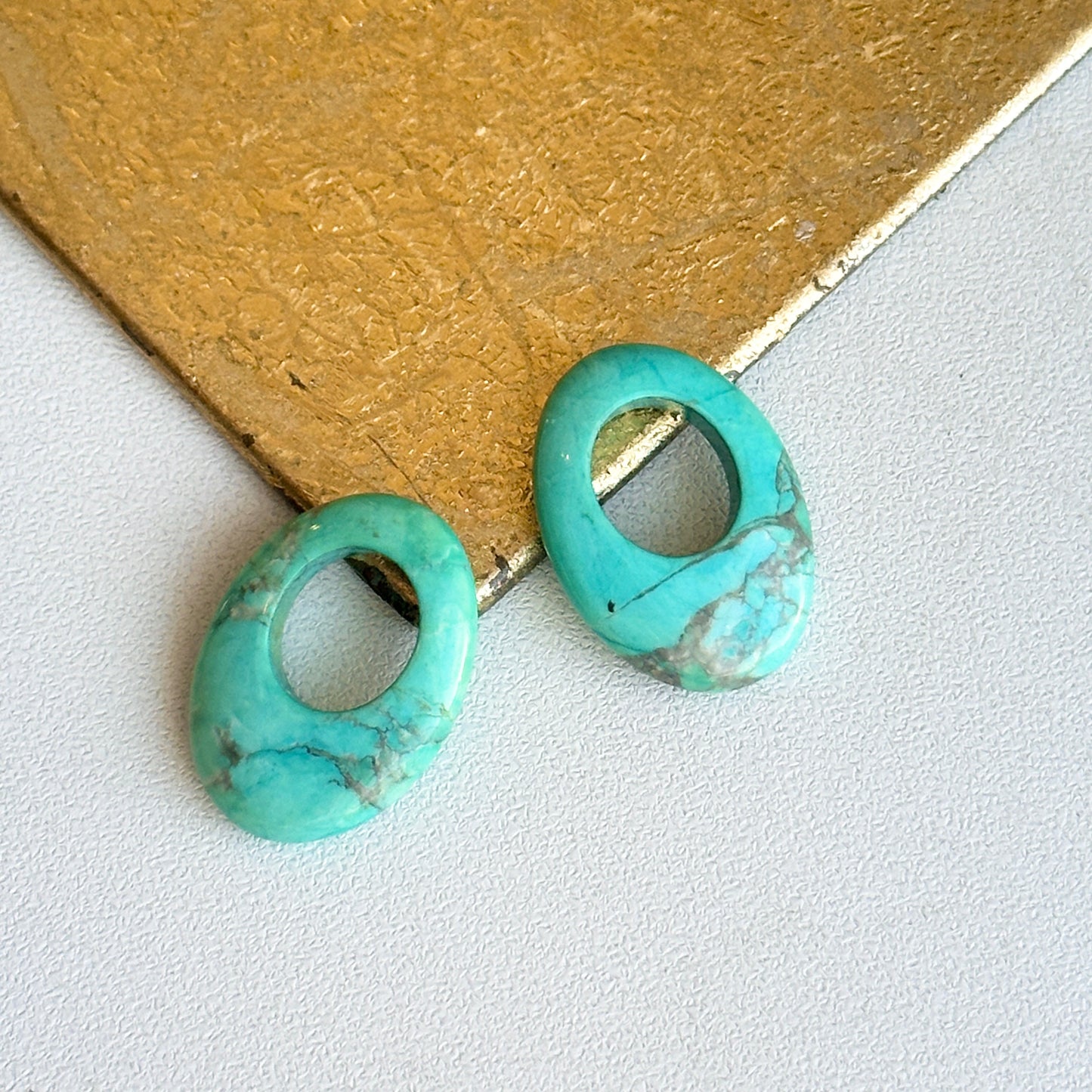 Estate Turquoise Oval Earring Charms Small 21mm