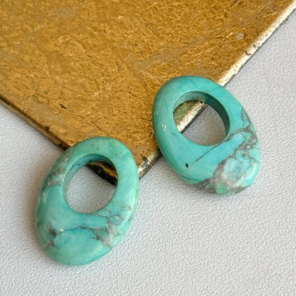 Estate Turquoise Oval Earring Charms Small 21mm