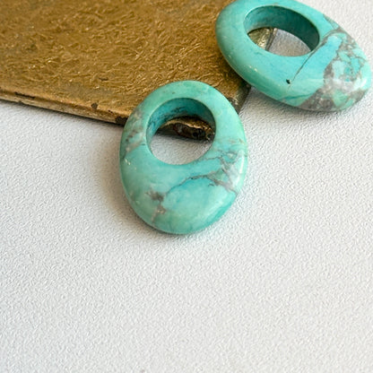Estate Turquoise Oval Earring Charms Small 21mm