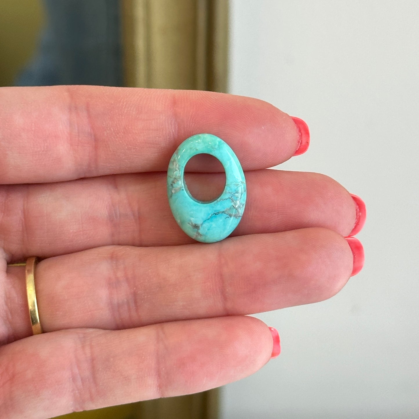 Estate Turquoise Oval Earring Charms Small 21mm