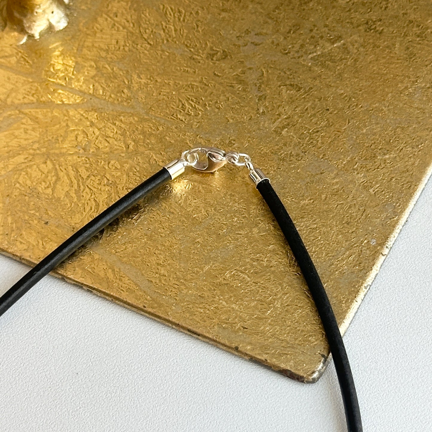 Sterling Silver 3mm Black Leather Cord Necklace - LSJ