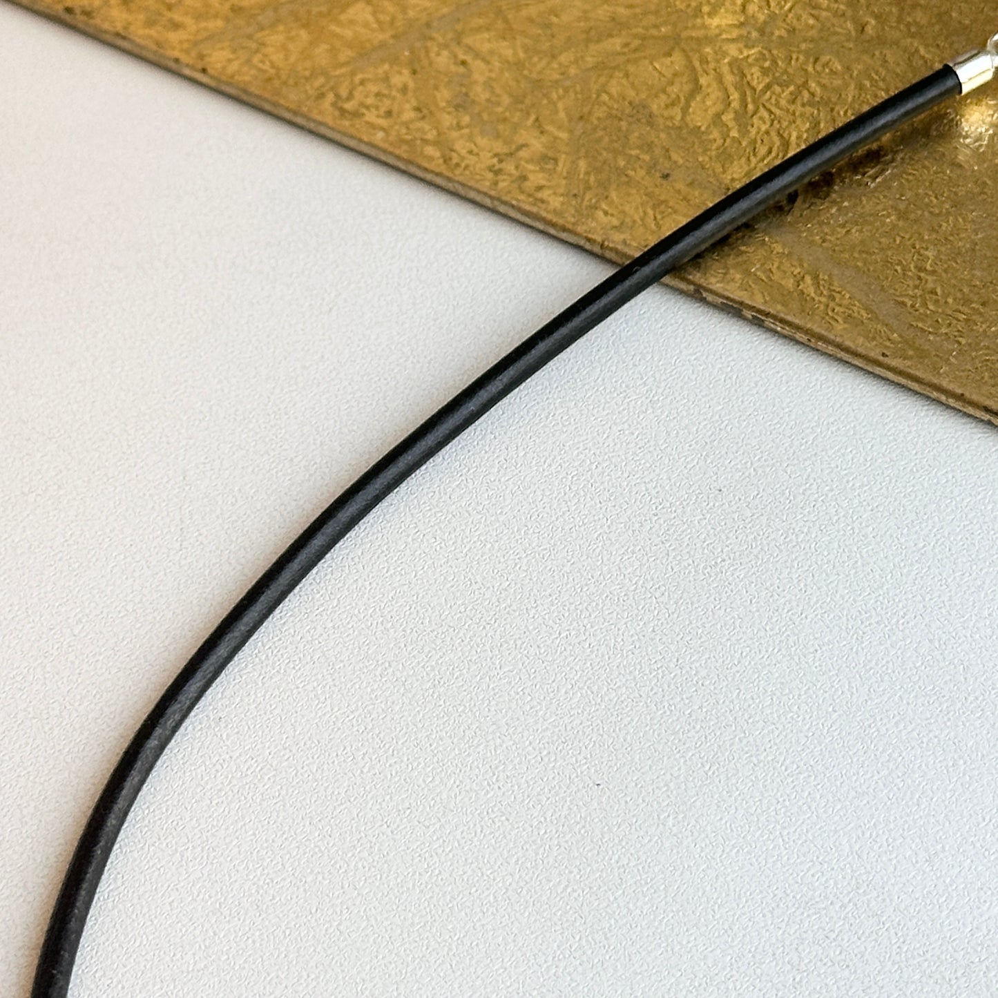 Sterling Silver 3mm Black Leather Cord Necklace - LSJ