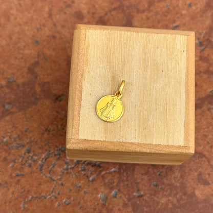 18KT Yellow Gold Matte Child of Prague Pendant Charm 10mm