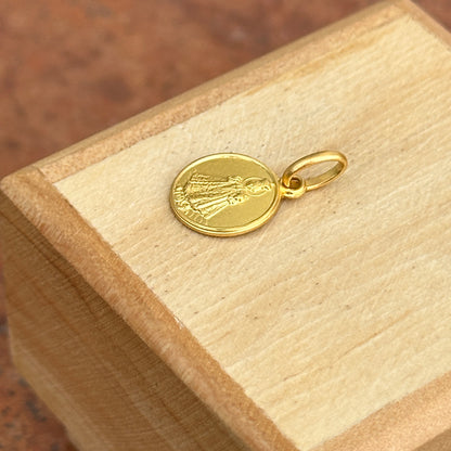 18KT Yellow Gold Matte Child of Prague Pendant Charm 10mm