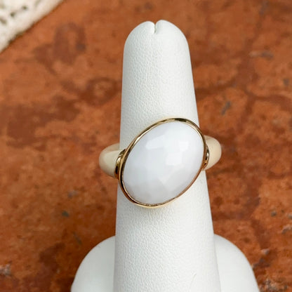 Estate 18KT Yellow Gold + Sterling Silver Agate + Enamel Ring