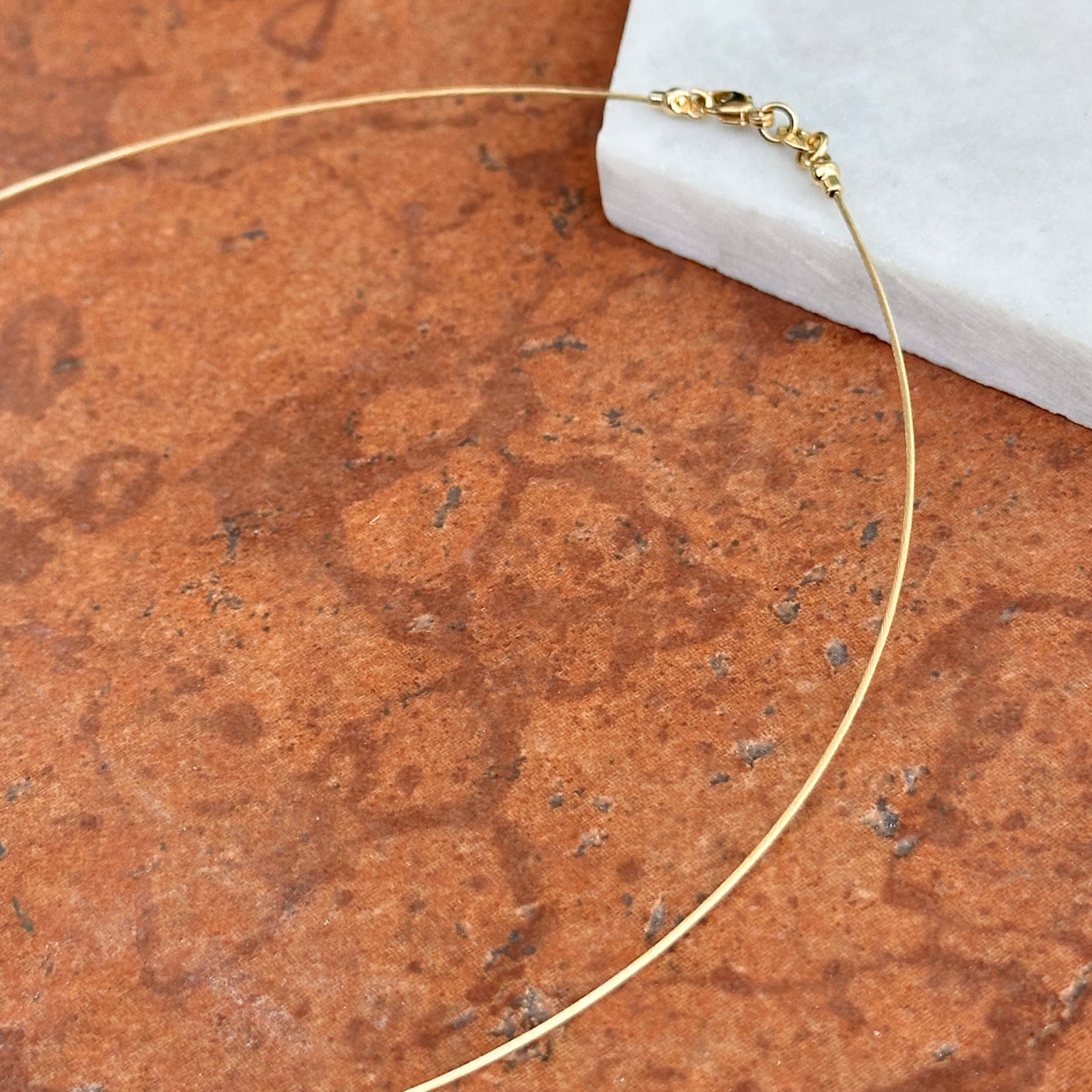 18KT Yellow Gold .70mm Cable Neck Wire Necklace - LSJ