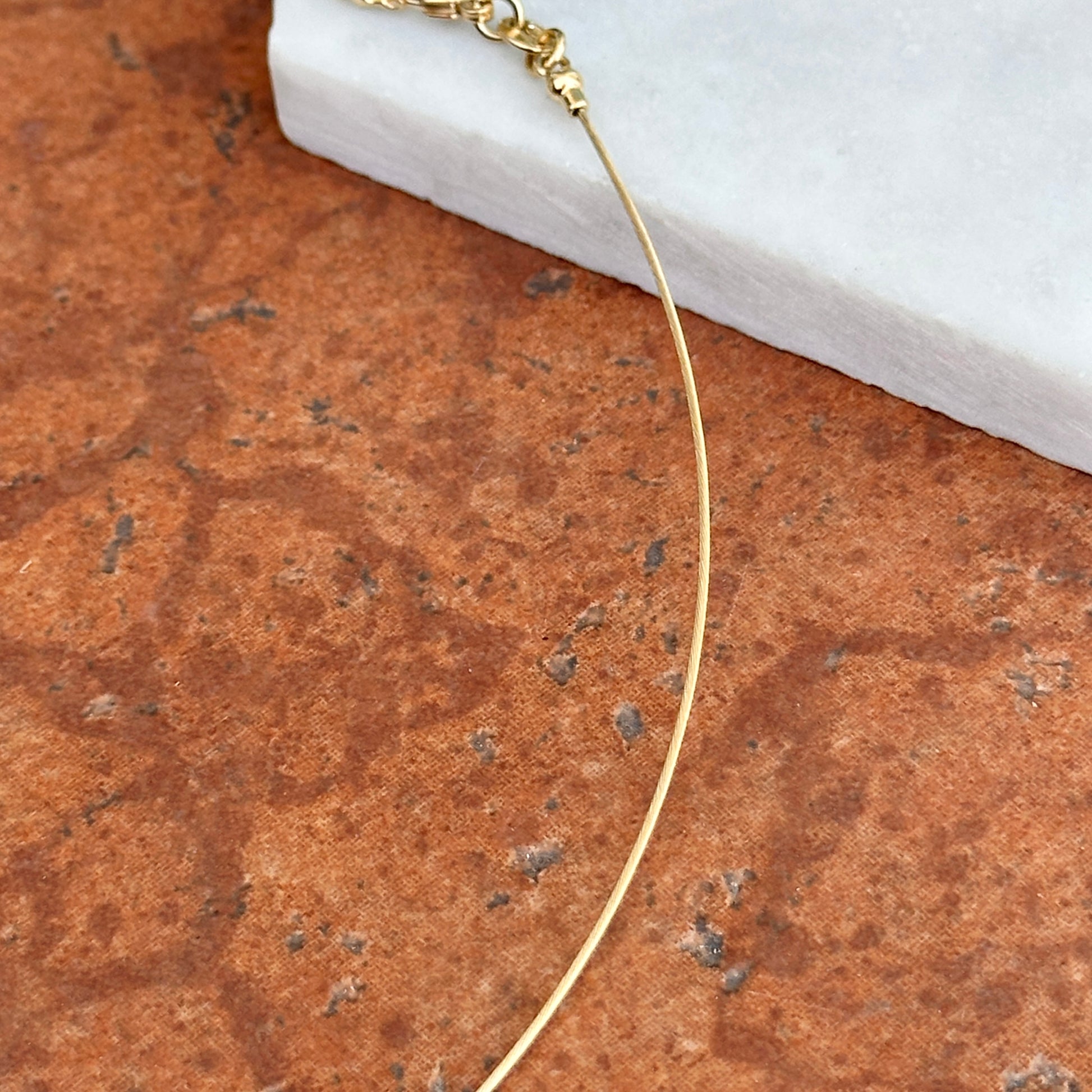18KT Yellow Gold .70mm Cable Neck Wire Necklace - LSJ