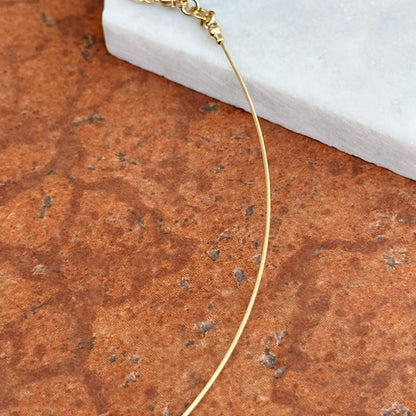 18KT Yellow Gold .70mm Cable Neck Wire Necklace - LSJ