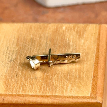 Estate 14KT Yellow and White Gold 2D Crucifix Pendant Charm