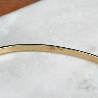 Estate 14KT Yellow Gold Channel Ruby + Diamaond Bangle Bracelet