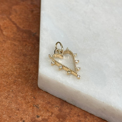 14KT Yellow Gold Diamond Elongated Heart Pendant