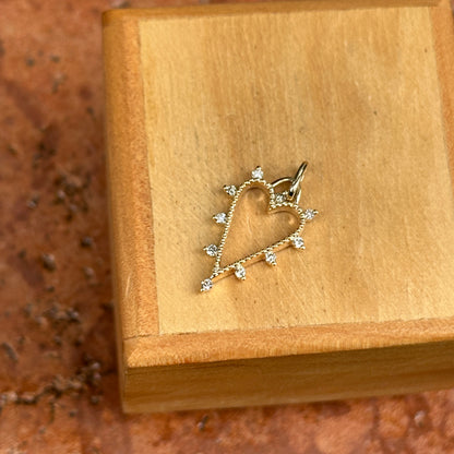 14KT Yellow Gold Diamond Elongated Heart Pendant