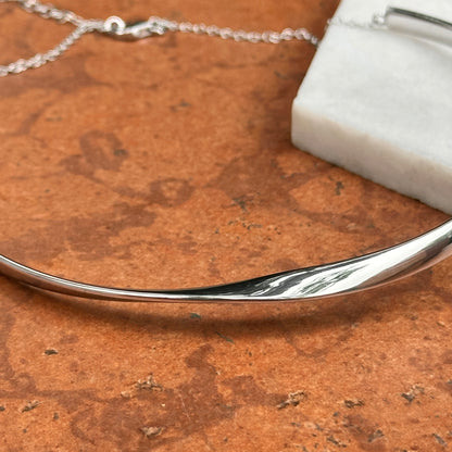 Sterling Silver Sculptural Collar Necklace + Extender