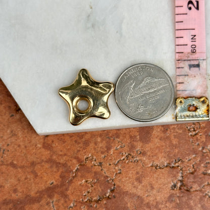 Estate Peter Brams 14KT Yellow Gold Star Hoop Earring Charms 20mm