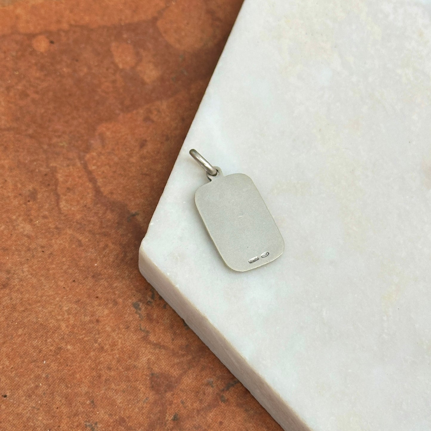 Sterling Silver Mother + Baby Rectangle Pendant