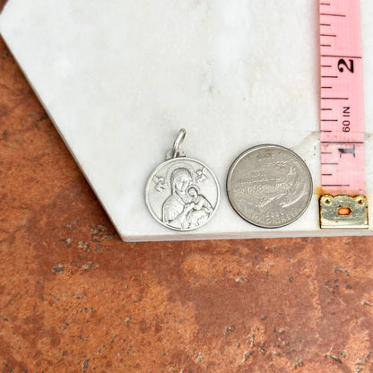 Sterling Silver Our Lady of Perpetual Help Medal Pendant 21mm