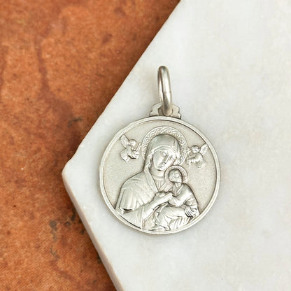 Sterling Silver Our Lady of Perpetual Help Medal Pendant 21mm