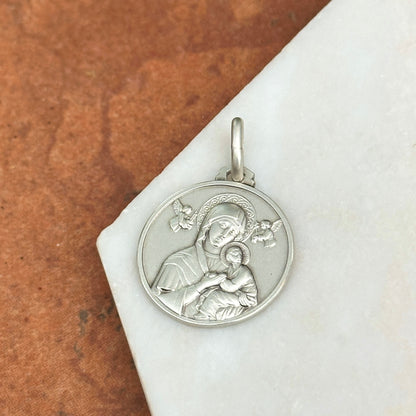 Sterling Silver Our Lady of Perpetual Help Medal Pendant 21mm