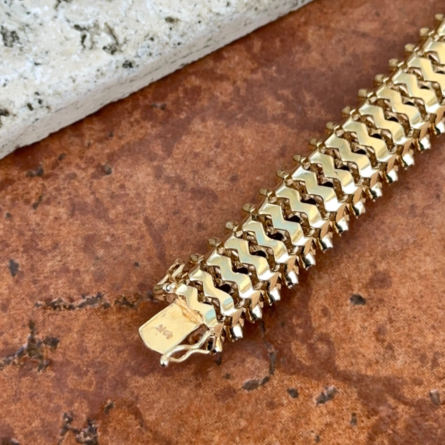 Estate 14KT Yellow Gold Diamond Mesh Soft Bracelet