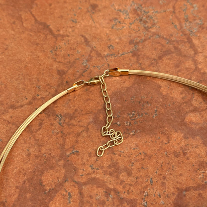 Estate 14KT Yellow Gold 10-Strand Disc Station Collar Necklace