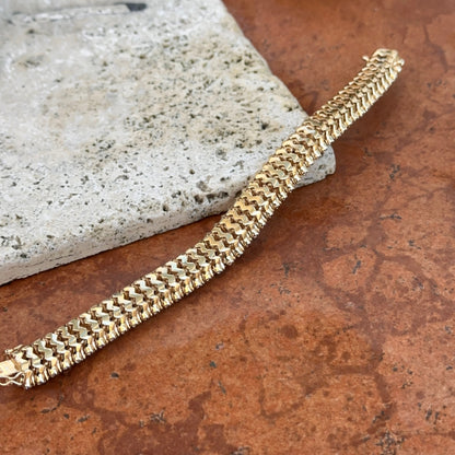 Estate 14KT Yellow Gold Diamond Mesh Soft Bracelet