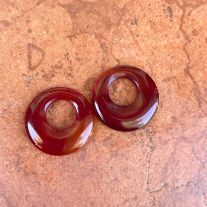 Estate Carnelian Round Earring Charms