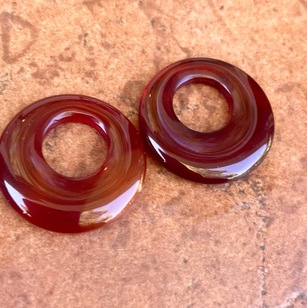 Estate Carnelian Round Earring Charms