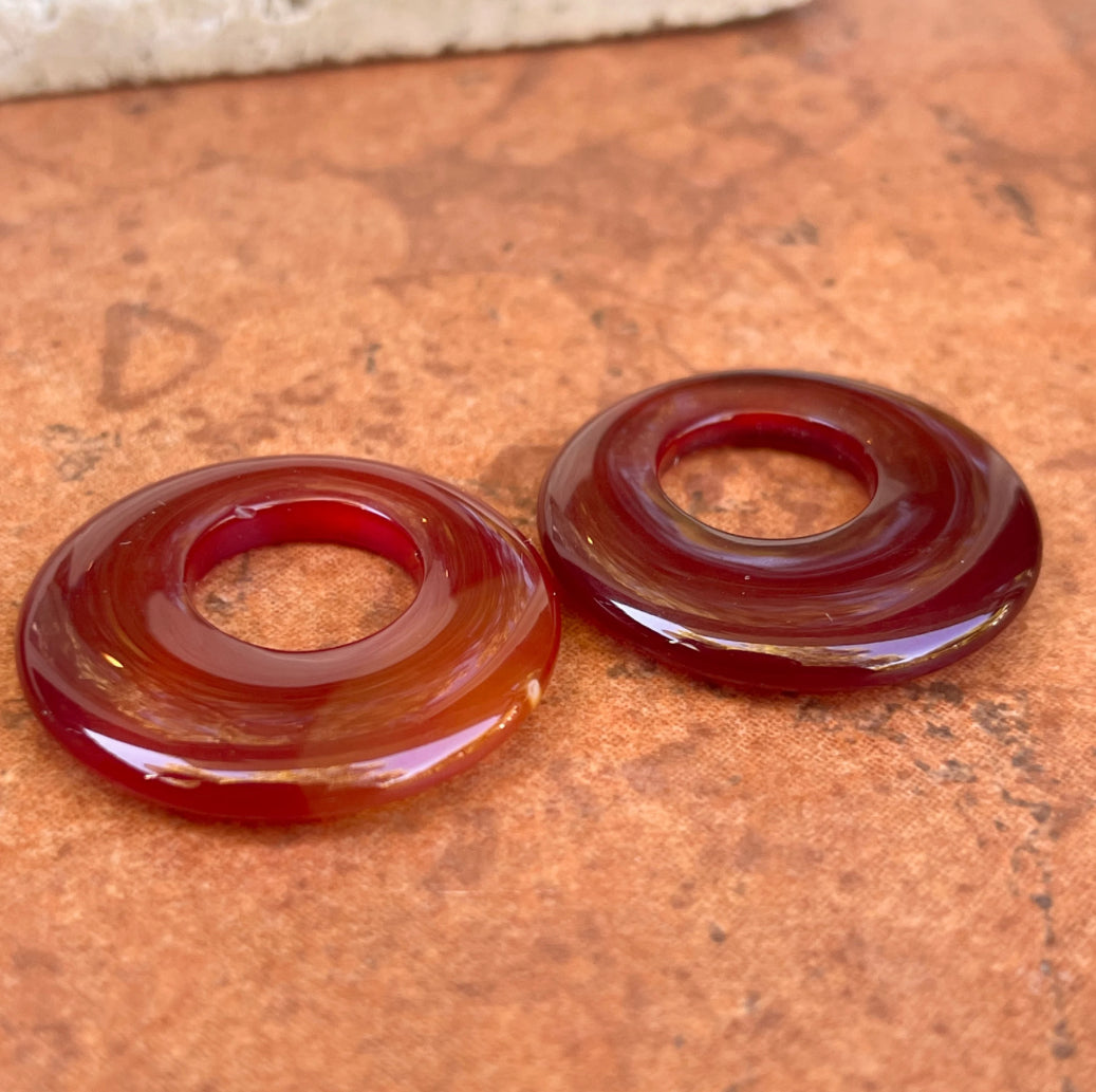 Estate Carnelian Round Earring Charms