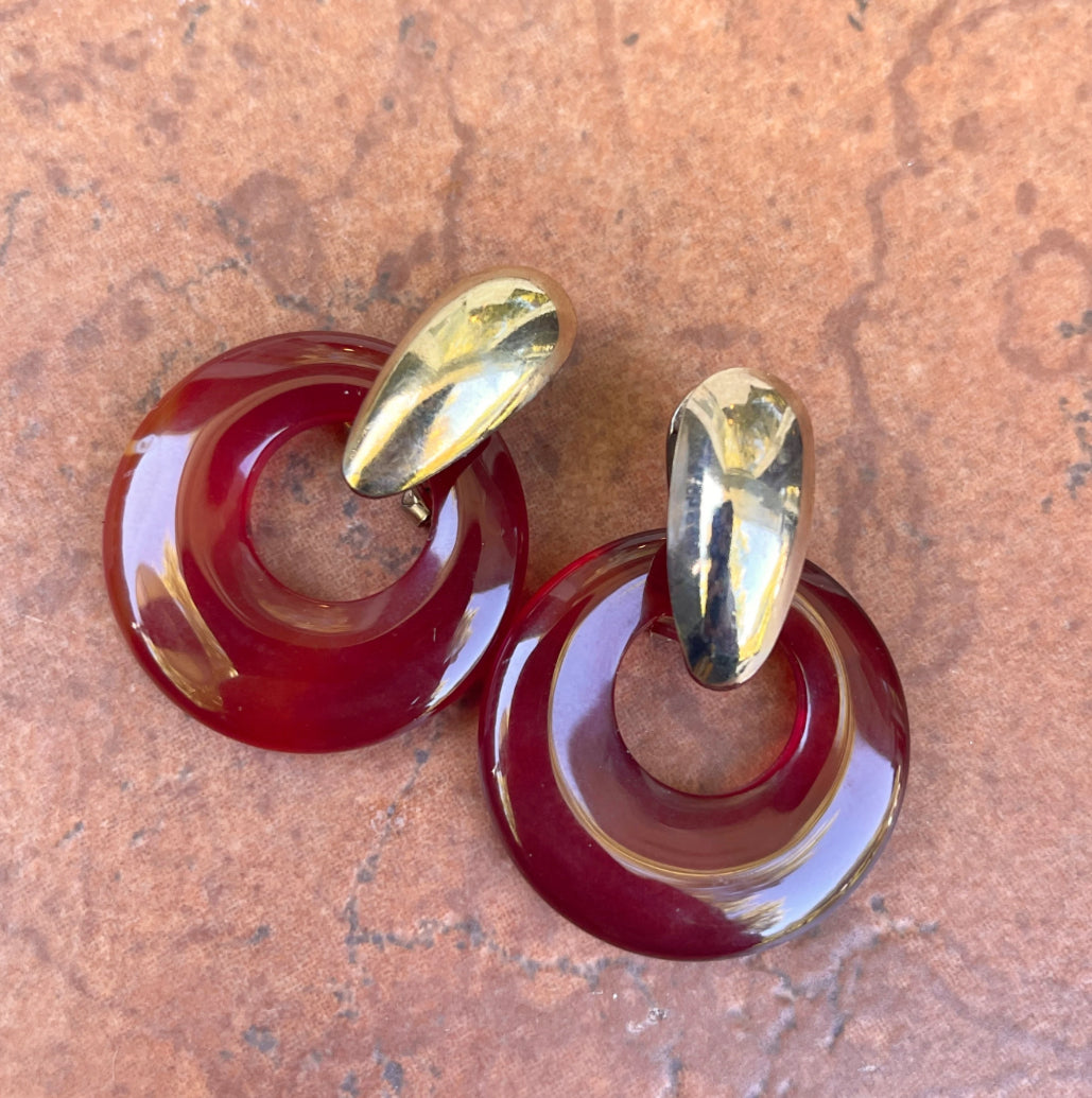 Estate Carnelian Round Earring Charms