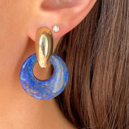 Estate Blue Lapis Round Earring Charms